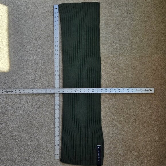 The Arrivals Wool Cashmere Rib Knit Scarf Green - Picture 13 of 13